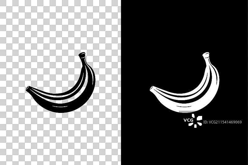 香蕉图标轮廓实心图片素材