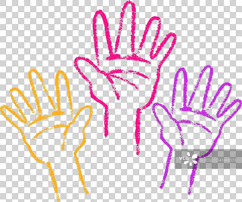 五彩缤纷的蜡笔手绘图片素材