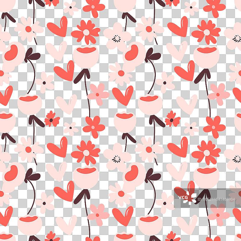 基于传统民俗的无缝花卉图案图片素材