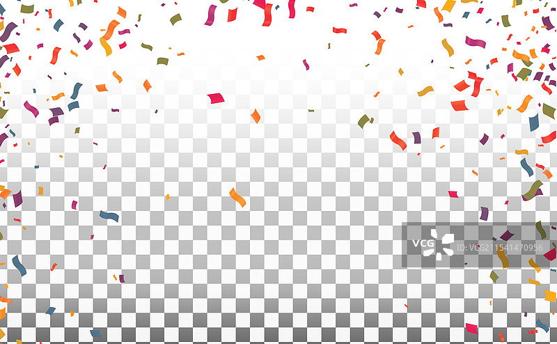 彩色五彩纸屑在透明背景上 EPS图片素材