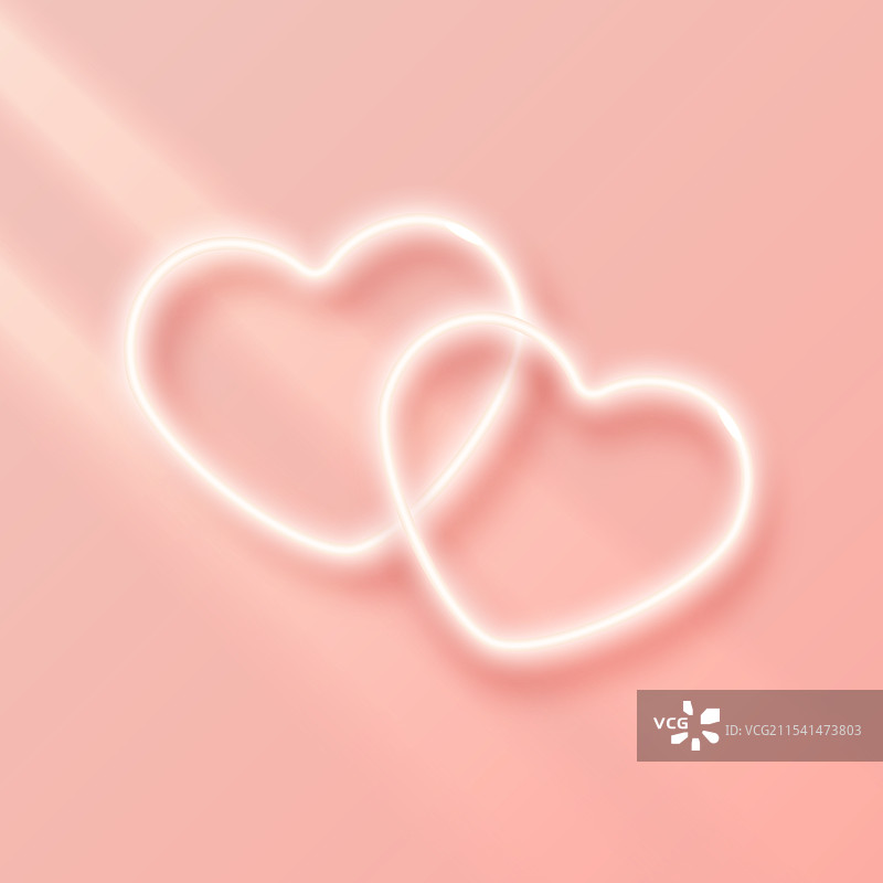 两个发光的心形轮廓，周围环绕着柔和的光晕图片素材