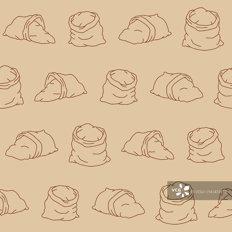 面粉袋无缝图案的轮廓集合图片素材