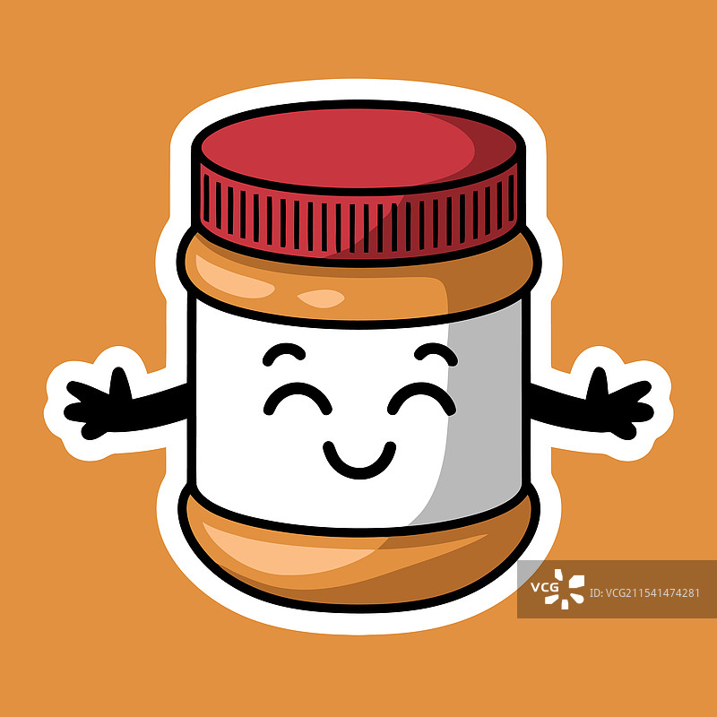 快乐的花生酱罐图片素材