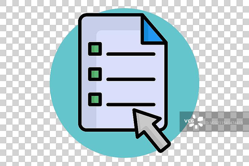 考试彩色轮廓图标图片素材