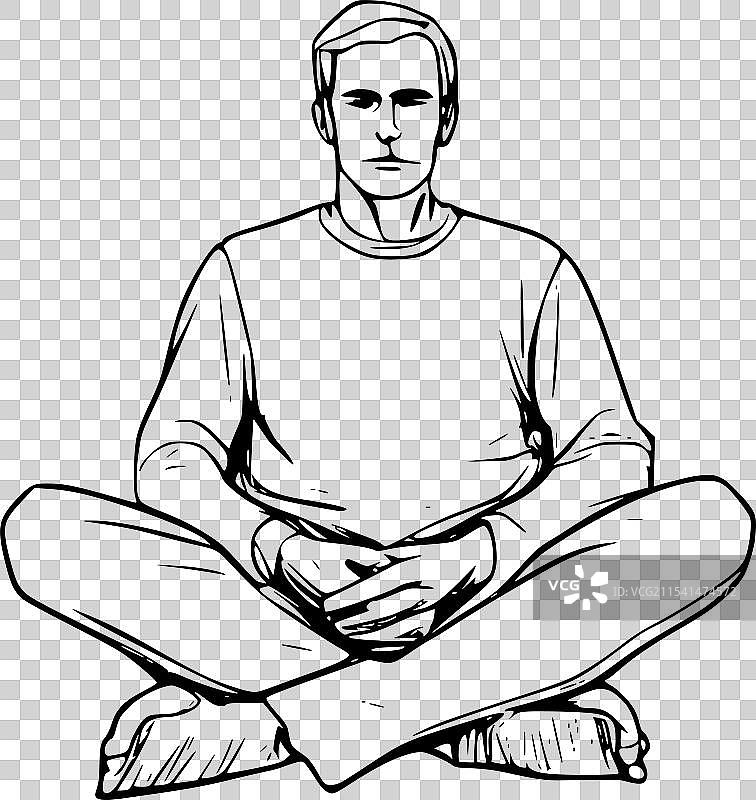 坐着冥想的男人图片素材