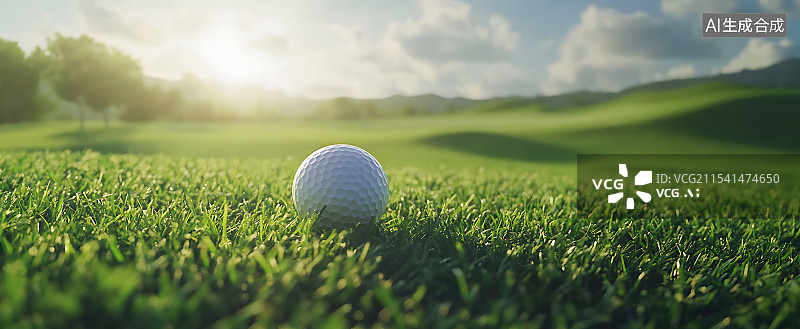 【AI数字艺术】草坪上的高尔夫球图片素材