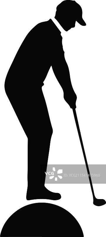 高尔夫球在后九洞的精准果岭上混战图片素材