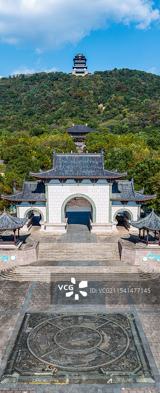 湖州，菰城景区航拍图片素材