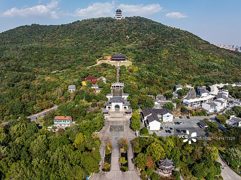 湖州，菰城景区航拍图片素材