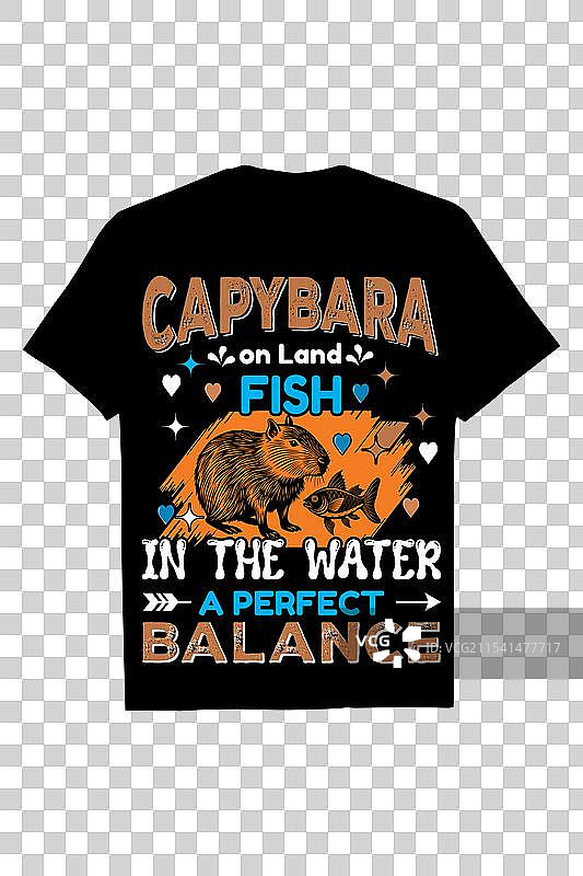 创意水豚T恤设计图片素材