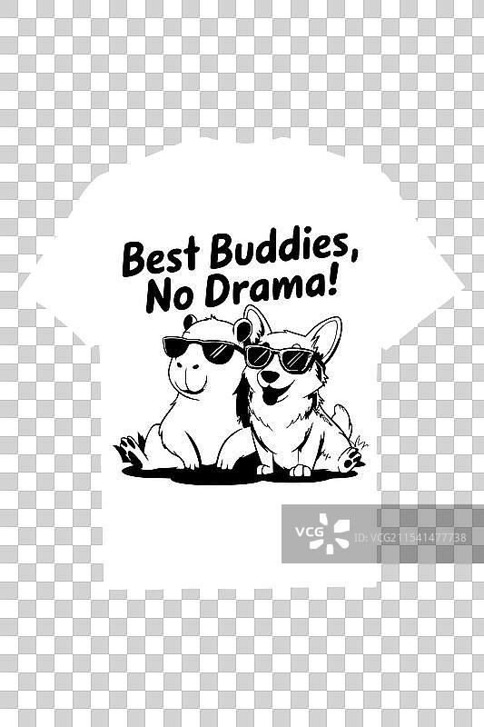 创意水豚T恤设计图片素材