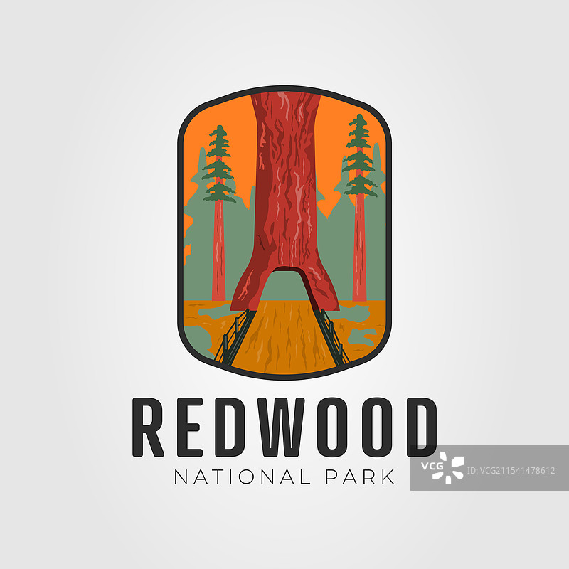红杉国家公园吊灯树标志图片素材