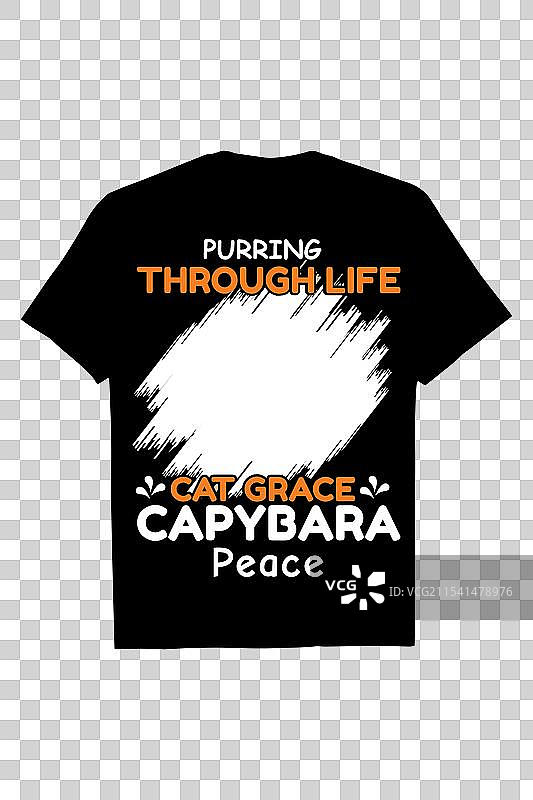 创意水豚T恤设计图片素材