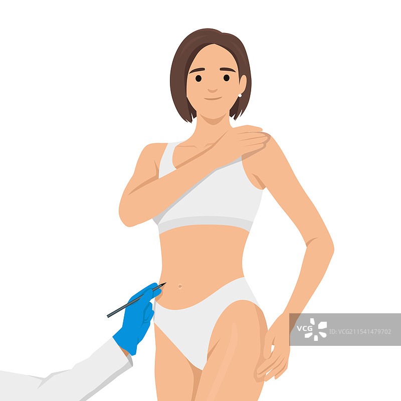整形外科医生绘制手术前图示图片素材