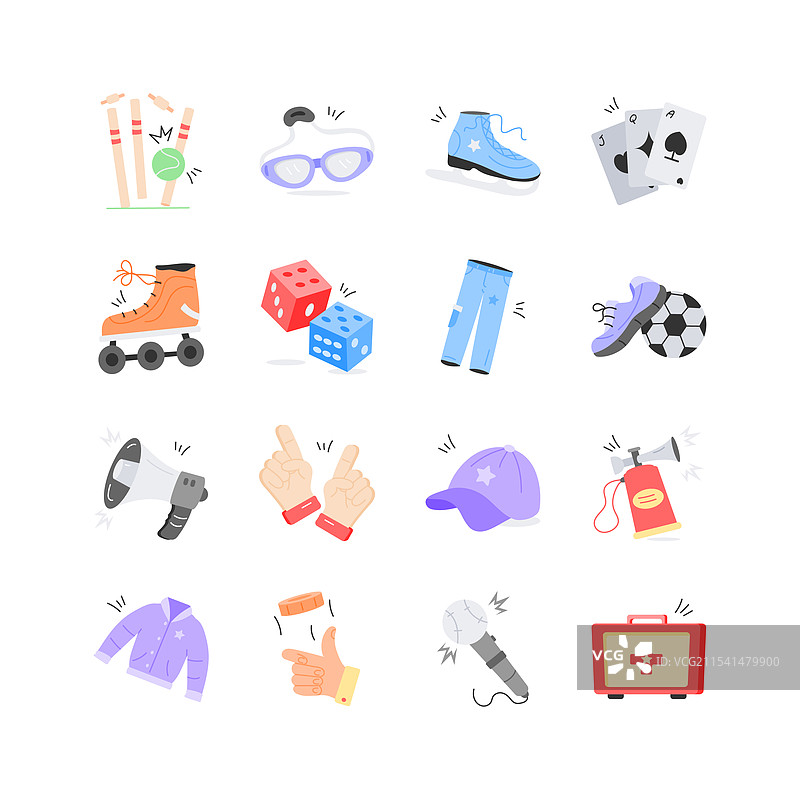 精心设计的手绘体育与竞赛图案图片素材