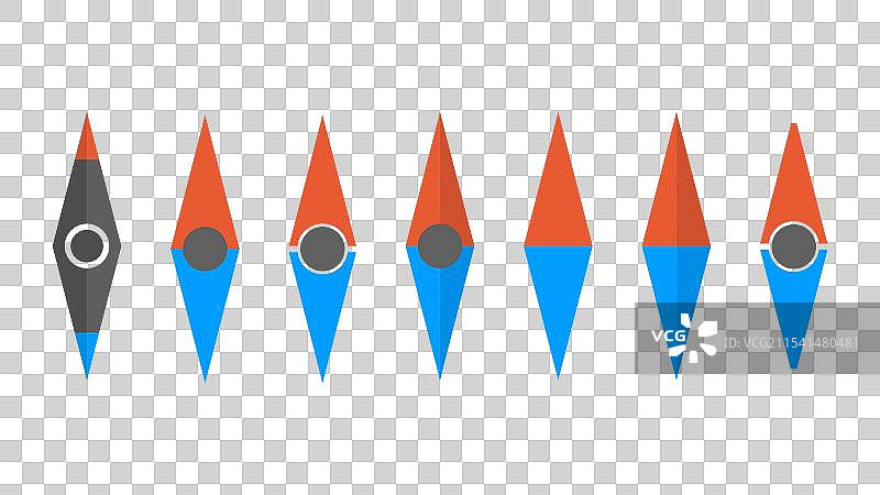 一组不同的指南针箭头图片素材