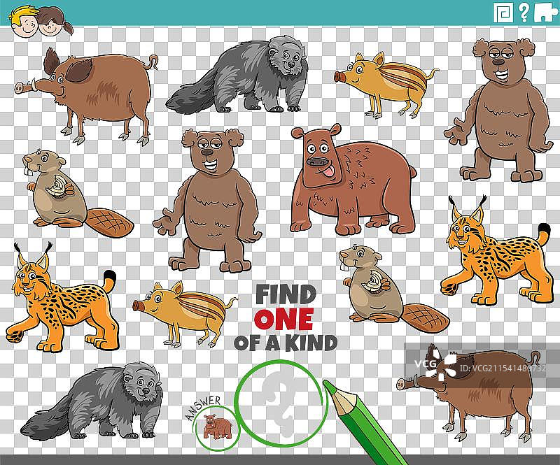 独特的卡通动物活动游戏图片素材