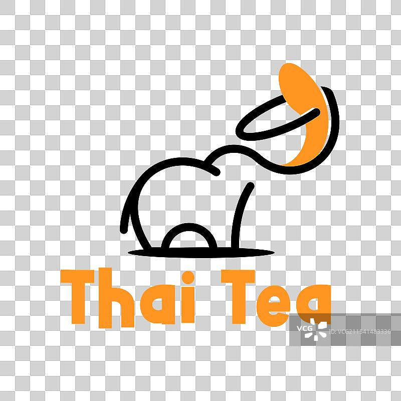 泰式奶茶扁平化极简风格logo设计图片素材