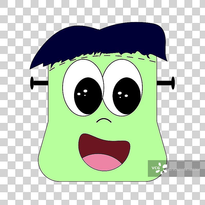 可爱的弗兰肯斯坦头部万圣节装饰图片素材