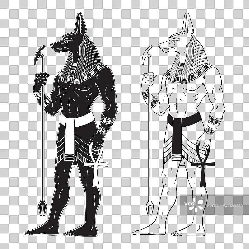 古埃及的豺狼神阿努比斯，哥特风格图片素材