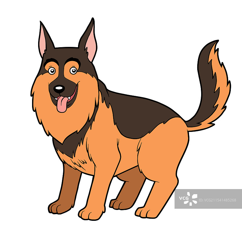 儿童卡通德国牧羊犬图片素材