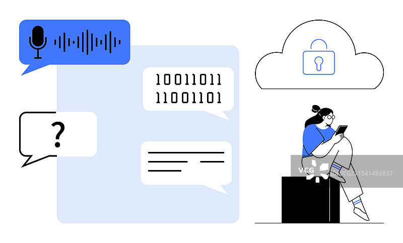 数字通信与语音识别图片素材