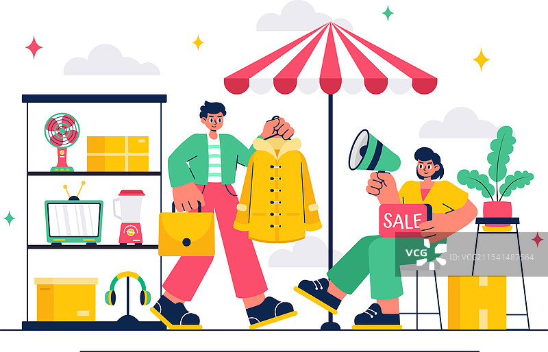 跳蚤市场，设有一家二手商店图片素材