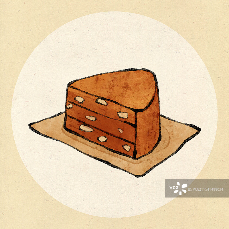 广西桂林美食国风插画-松糕图片素材