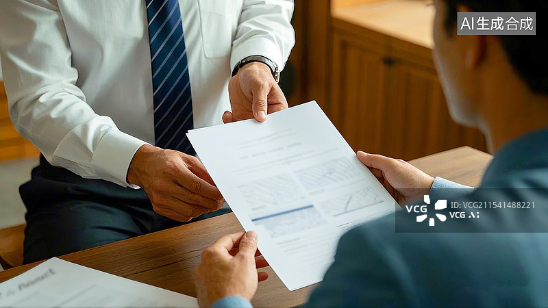 【AI数字艺术】金融商务销售办公人士签合同图片素材