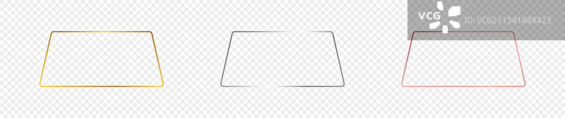 三组圆角梯形框架图片素材