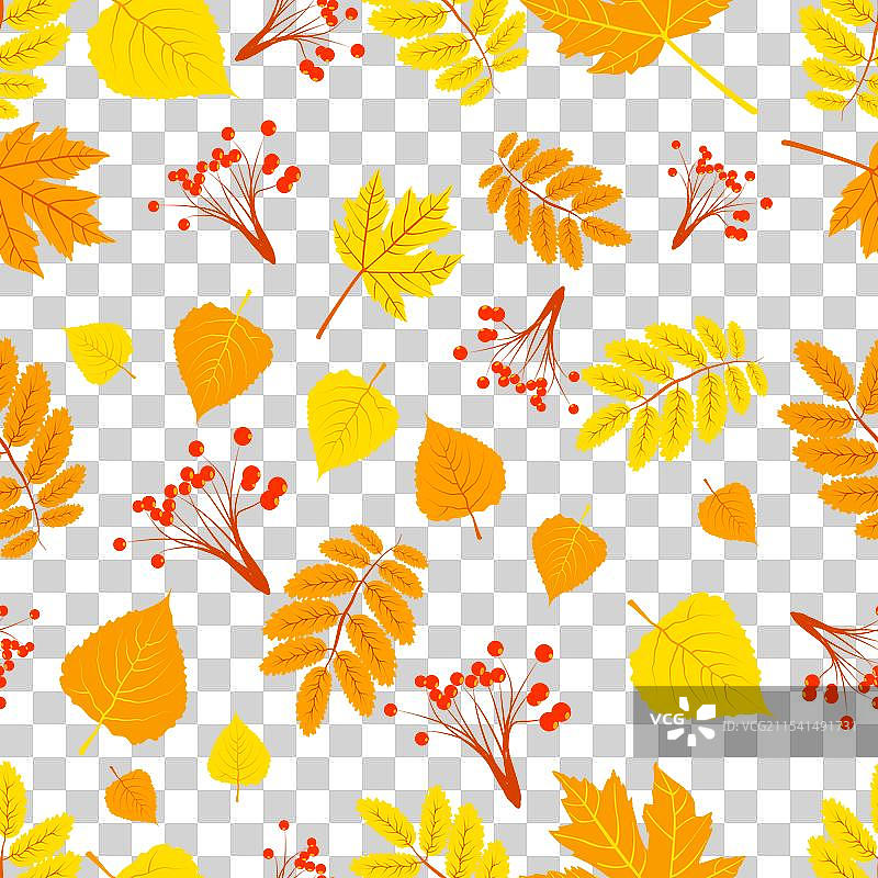 各种秋天树叶的无缝图案图片素材