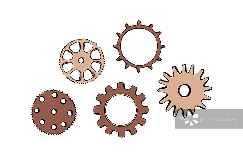 蒸汽朋克风格的复古齿轮组图片素材