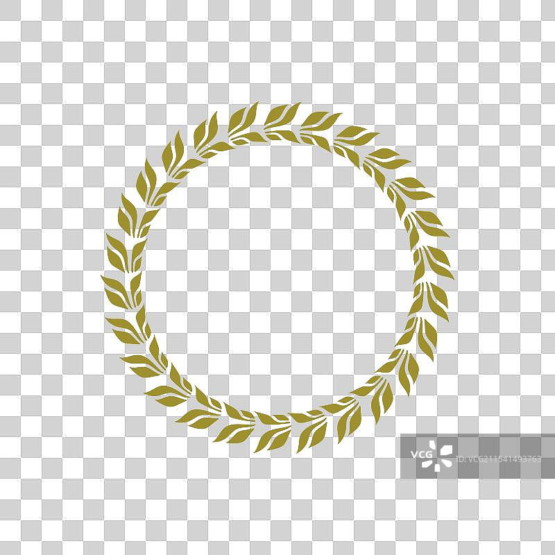 优雅的圆形月桂叶徽章，适用于高端产品图片素材