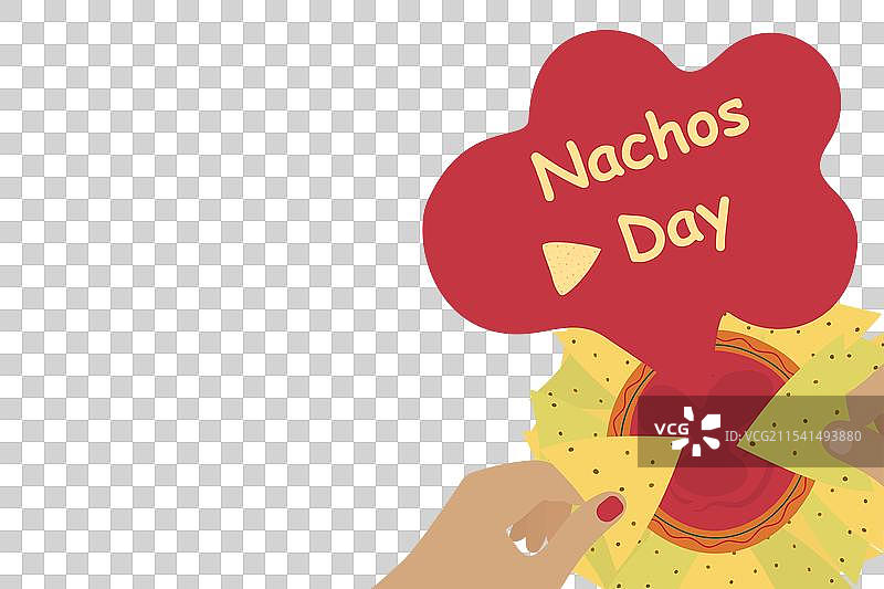 男女的手在酱汁中蘸玉米片图片素材