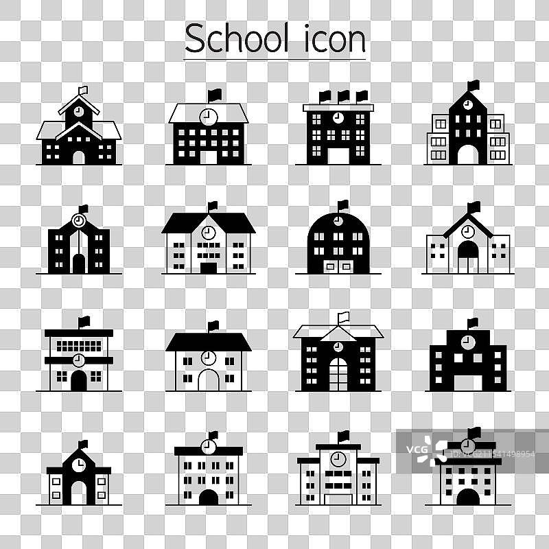 学校图标集图形设计图片素材