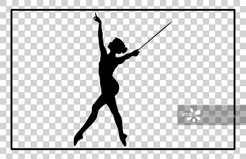 花式棒舞轮廓旋转SVG运动棒图片素材