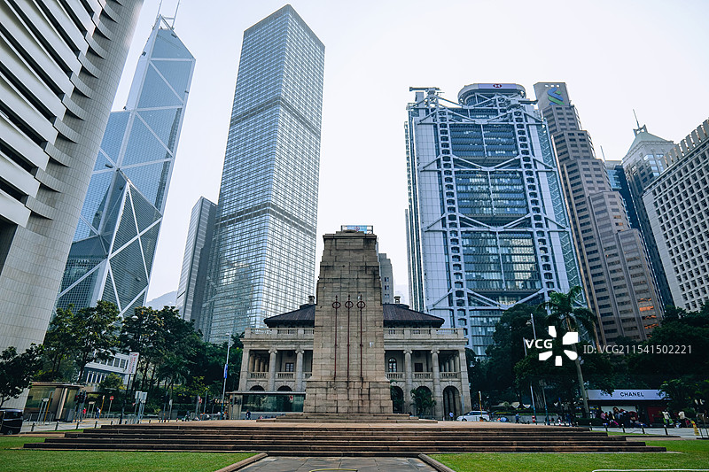 香港中环皇后像广场花园图片素材