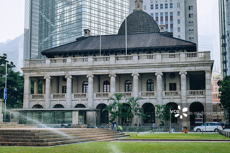 香港中环皇后像广场花园图片素材