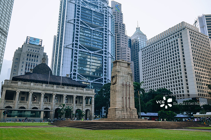 香港中环皇后像广场花园图片素材