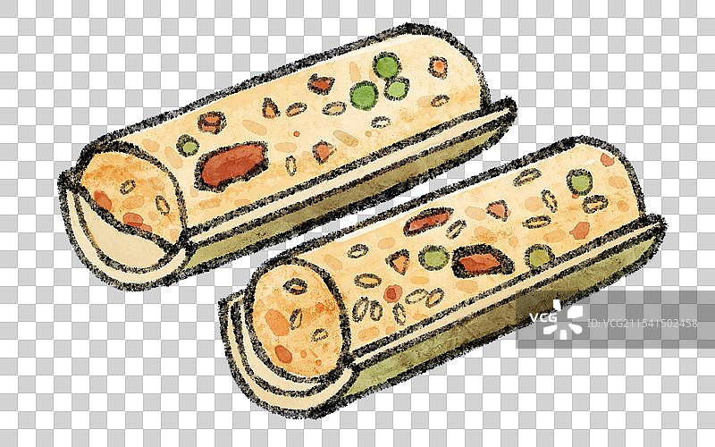 广西南宁美食国风插画-竹筒饭图片素材