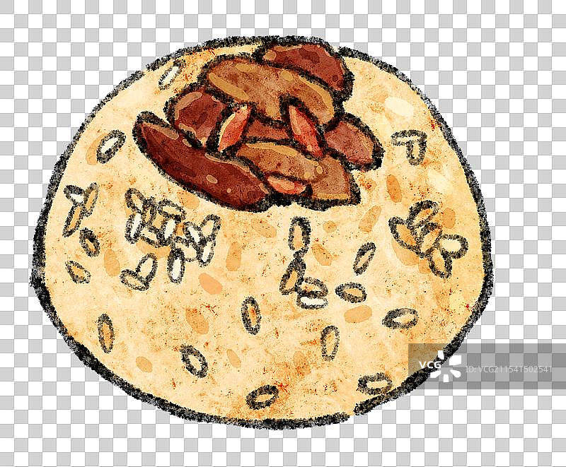 广西南宁美食国风插画-八宝饭图片素材