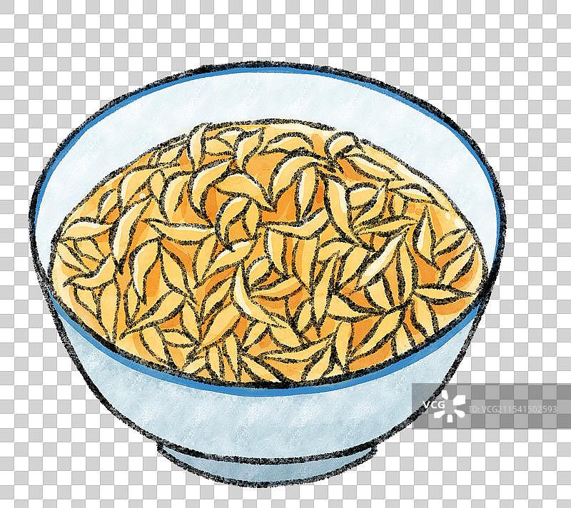 广西南宁美食国风插画-槐花粉图片素材