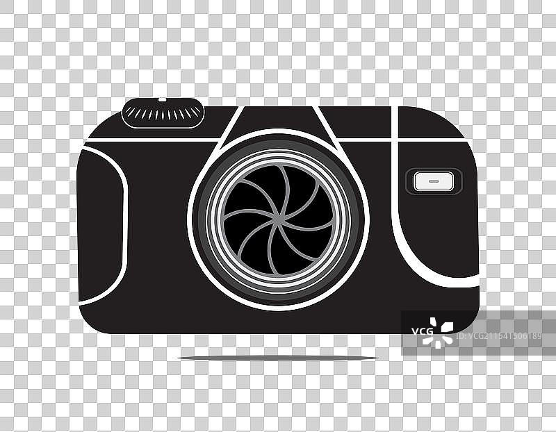 白色背景上的相机剪影设计图片素材