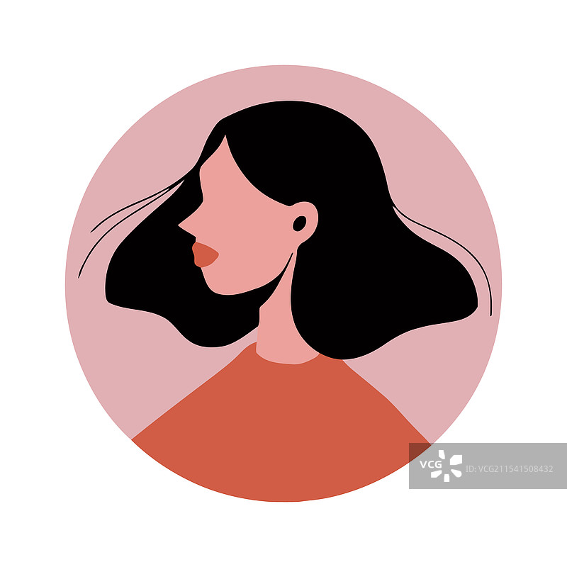 极简风格短发女性肖像图片素材