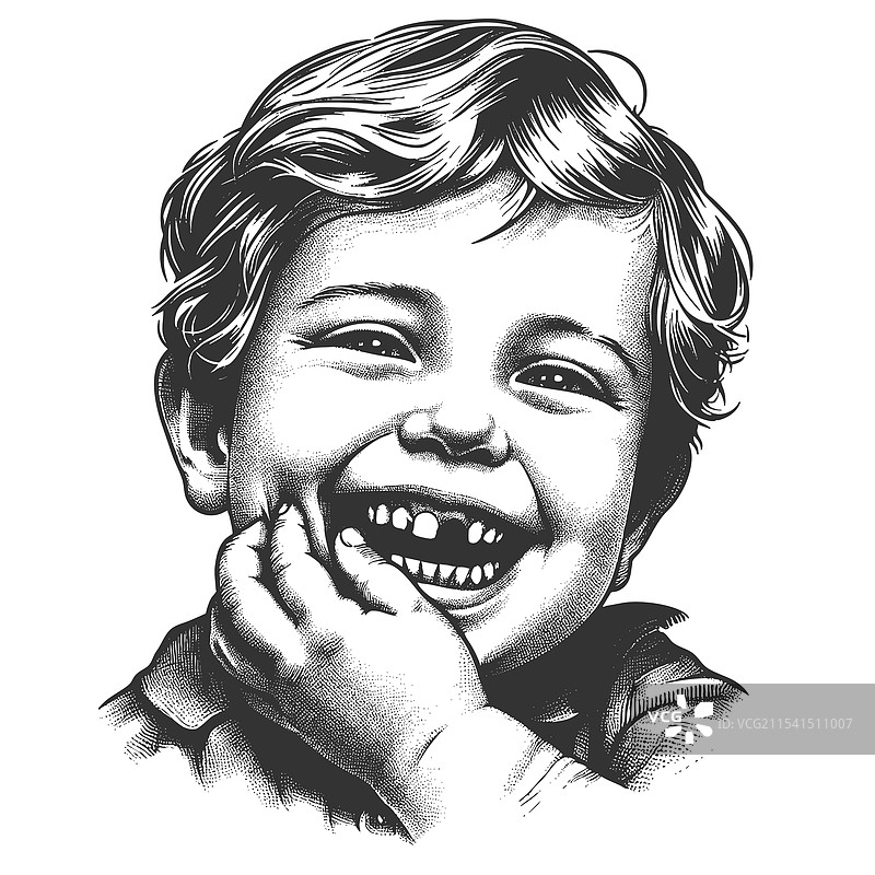 微笑的缺牙儿童图片素材