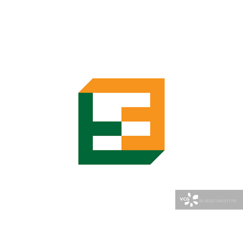 字母T的彩色简单几何图形标志图片素材