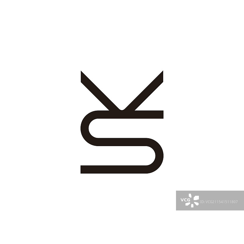 字母与简单的SV细几何线图片素材