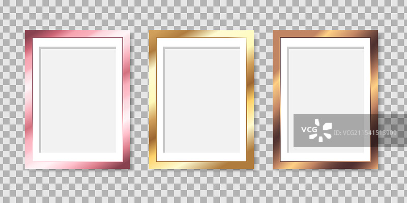 现代金色金属相框图片素材
