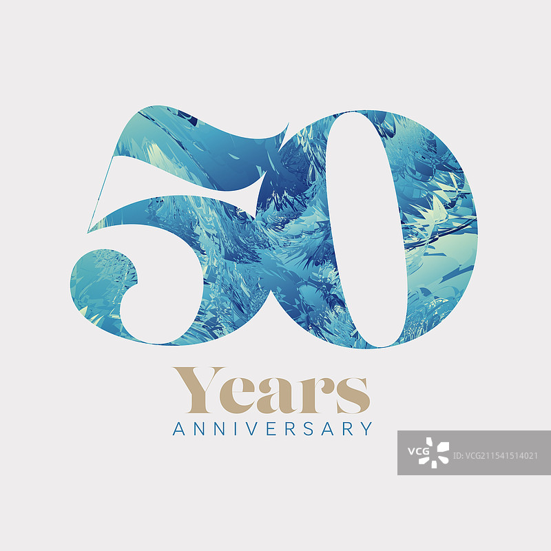 五十周年淡蓝色纪念卡图片素材