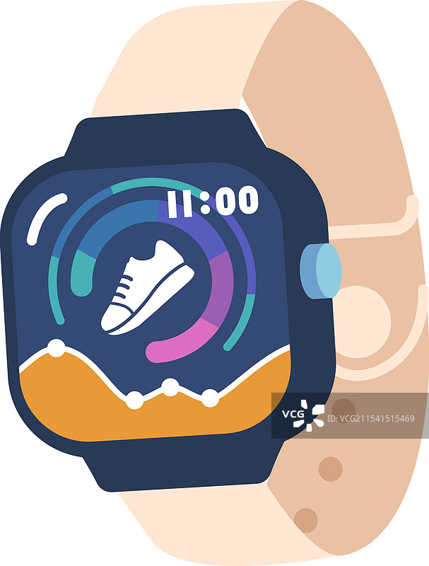 带步数计应用的智能手表图片素材
